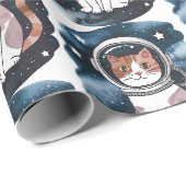 かわいい宇宙猫宇宙飛行士 ラッピングペーパー (ロールコーナー)