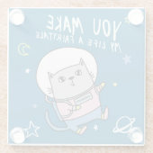 かわいい宇宙猫 ガラスコースター (裏面)