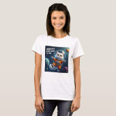 かわいい宇宙猫 グラビティ？知らない子ですね Tシャツ (正面フル)