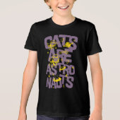 かわいい宇宙猫 ネコは宇宙飛行士 トライブレンドTシャツ (正面)