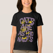 かわいい宇宙猫 ネコは宇宙飛行士 トライブレンドTシャツ (正面)