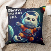 かわいい宇宙猫 Gravity? Never Heard of Her. クッション (ブランケット)