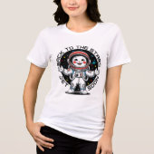 かわいい宇宙飛行士が星に戻るデザイン トライブレンドＴシャツ (正面)
