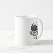 かわいい宇宙飛行士が星を持つマグカップ コーヒーマグカップ (正面右)