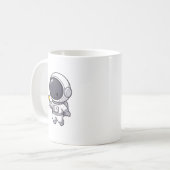 かわいい宇宙飛行士が星を持つマグカップ コーヒーマグカップ (正面左)
