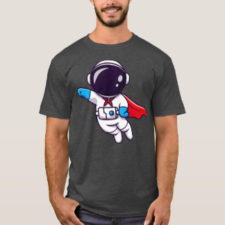 かわいい宇宙飛行士すごいのヒーロー飛んでいる1 Tシャツ