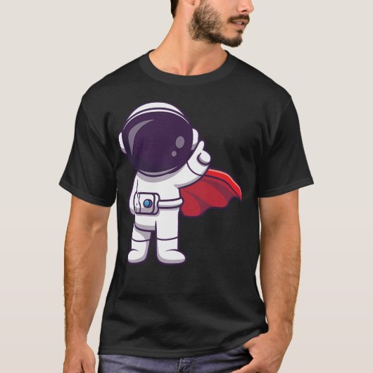 かわいい宇宙飛行士すごいの英雄 Tシャツ (正面)