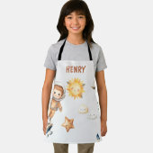 かわいい宇宙飛行士と愛らしい宇宙冒険 エプロン (インサイチュ)