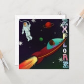 かわいい宇宙飛行士のカード カード (正面/裏面インサイチュ)