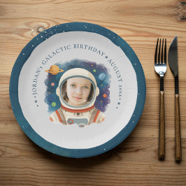 かわいい宇宙飛行士の写真 プラネット 銀河 宇宙 写真 ペーパープレート