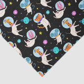 かわいい宇宙飛行士の動物が宇宙にパターン（の模様が）ある 薄葉紙 (詳細)