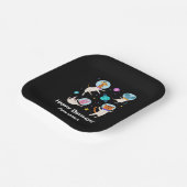 かわいい宇宙飛行士の動物が宇宙誕生日 ペーパープレート (傾斜あり)