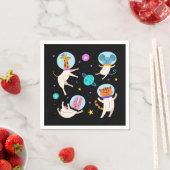 かわいい宇宙飛行士の動物が宇宙 スタンダードカクテルナプキン (インサイチュ)