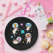 かわいい宇宙飛行士の動物が宇宙 ペーパープレート (パーティー)