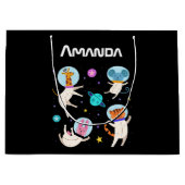 かわいい宇宙飛行士の動物が宇宙 ラージペーパーバッグ (正面)