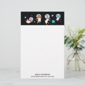 かわいい宇宙飛行士の動物が宇宙 便箋 (スタンド正面)