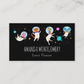 かわいい宇宙飛行士の動物が宇宙 名刺 (正面)