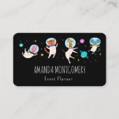 かわいい宇宙飛行士の動物が宇宙 名刺 (正面)