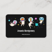 かわいい宇宙飛行士の動物が宇宙 名刺 (正面)
