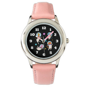 かわいい宇宙飛行士の動物が宇宙 腕時計
