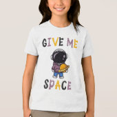 かわいい宇宙飛行士の子供用Tシャツ – ギミースペース トライブレンドTシャツ (正面)
