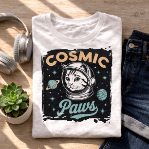 かわいい宇宙飛行士の子猫 トライブレンドTシャツ