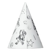 かわいい宇宙飛行士の宇宙テーマ子供の誕生日 パーティーハット (裏面)