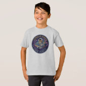 かわいい宇宙飛行士の猫のスター・バウンド・ヴォヤージュ宇宙デザイン Tシャツ (正面フル)