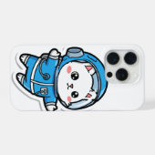 かわいい宇宙飛行士の猫のスマホケース iPhoneケース (裏面横)