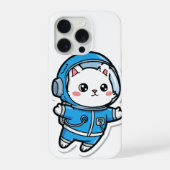 かわいい宇宙飛行士の猫のスマホケース iPhoneケース (裏面)