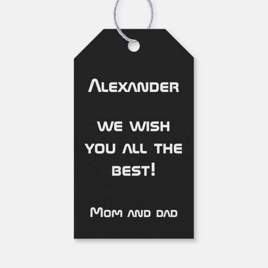 かわいい宇宙飛行士の猫の宇宙 ギフトタグ (裏面)