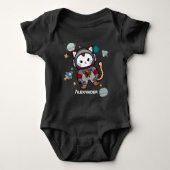 かわいい宇宙飛行士の猫の宇宙 ベビーボディスーツ (正面)