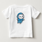 かわいい宇宙飛行士の猫の赤ちゃんTシャツ ベビーTシャツ (裏面)