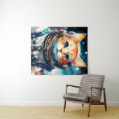 かわいい宇宙飛行士の猫 タペストリー (インサイチュ(横))