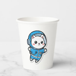かわいい宇宙飛行士の猫 紙コップ