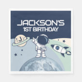 かわいい宇宙飛行士の誕生日 スタンダードランチョンナプキン (正面)