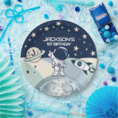 かわいい宇宙飛行士の誕生日 ペーパープレート (パーティー)