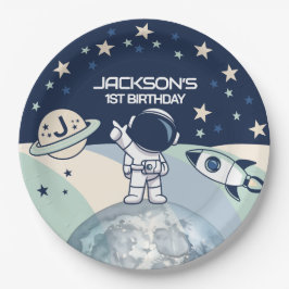 かわいい宇宙飛行士の誕生日 ペーパープレート