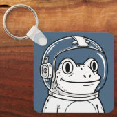 かわいい宇宙飛行士カエル 宇宙の冒険 キーホルダー (正面)