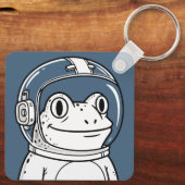 かわいい宇宙飛行士カエル 宇宙の冒険 キーホルダー (裏面)
