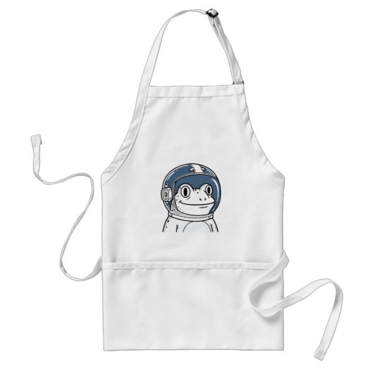 かわいい宇宙飛行士カエル 宇宙の冒険 スタンダードエプロン (正面)