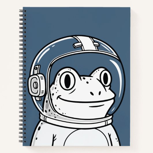 かわいい宇宙飛行士カエル 宇宙の冒険 ノートブック (正面)