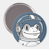 かわいい宇宙飛行士カエル 宇宙の冒険 マグネット (正面/裏面)