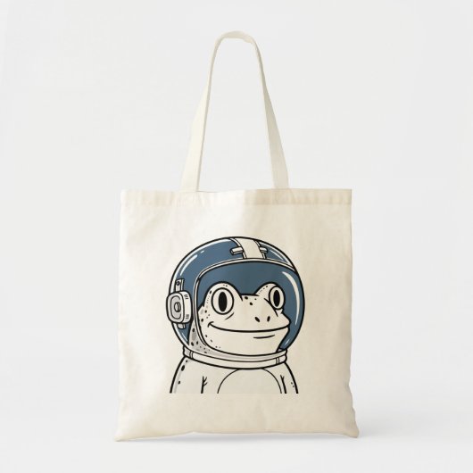 かわいい宇宙飛行士カエル 宇宙冒険 トートバッグ (正面)