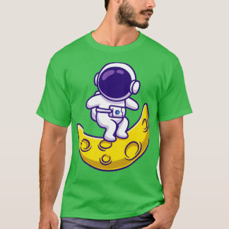 かわいい宇宙飛行士サーフィンオンムーン Tシャツ