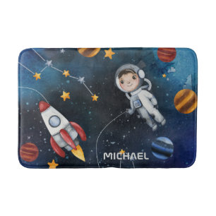 かわいい宇宙飛行士シャトルバスパーソナライズされた バスマット