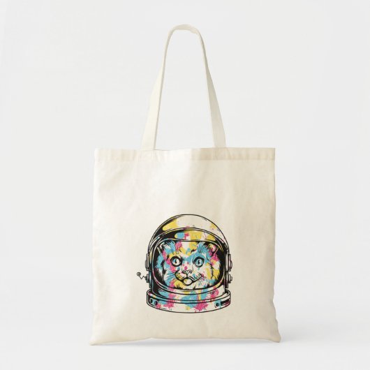 かわいい宇宙飛行士ネコ トートバッグ (正面)