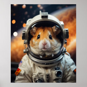 かわいい宇宙飛行士ハムスター ポスター