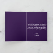 かわいい宇宙飛行士パープルブラック銀河系8誕生日 カード (内部)