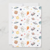 かわいい宇宙飛行士ベビーシャワーサンキューカード サンキューカード (裏面)